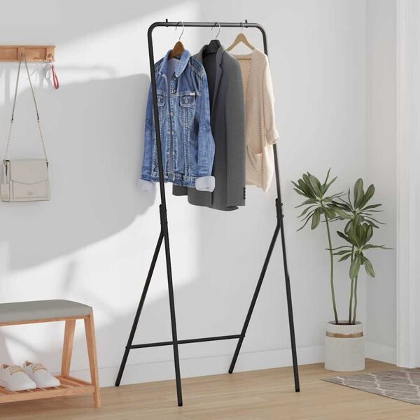 vidaXL Clothes Rack Black 60 x 53 x 155 cm Steel