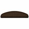 vidaXL Stair Mats Self-adhesive 30 pcs 65x21x4 cm Brown Half Round Large