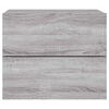 vidaXL Wall-mounted Bedside Cabinet with LED Lights Grey Sonoma