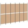 vidaXL 6-Panel Room Divider Beige 300 x 200 cm Fabric