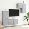 vidaXL 4 Piece TV Wall Units Concrete Grey Engineered Wood