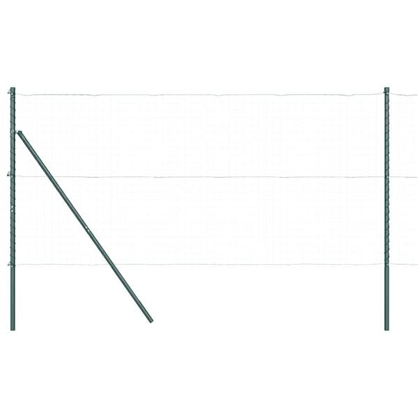 vidaXL Fence Posts Manual 7 pcs Green Ø32mm 200 cm Galvanised steel