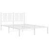 vidaXL Metal Bed Frame without Mattress with Headboard White 140x190cm