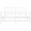 vidaXL Metal Bed Frame without Mattress with Footboard White 135x190cm