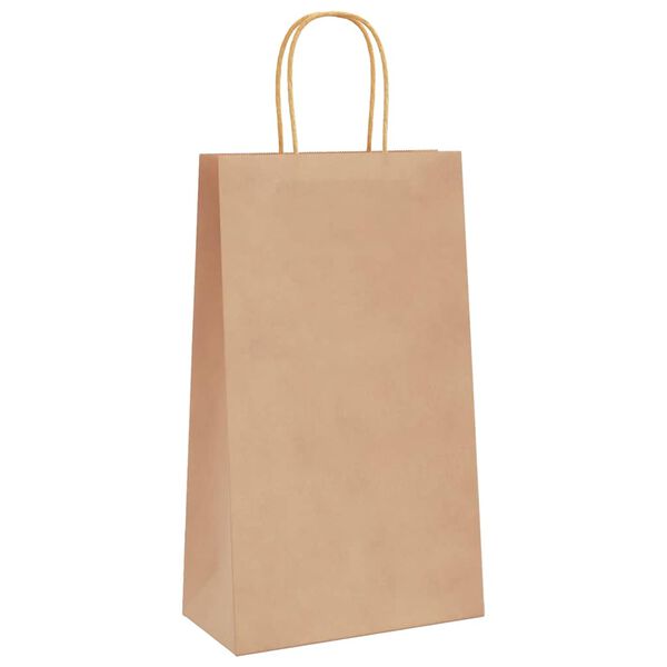 vidaXL Paper Bags 250 pcs with Handles Brown 21x11x36 cm