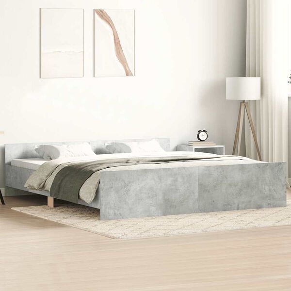vidaXL Bed Frame without Mattress Concrete Grey 200x200 cm