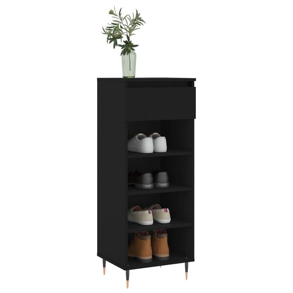 vidaXL Shoe Cabinet Black 40x36x105 cm Engineered Wood