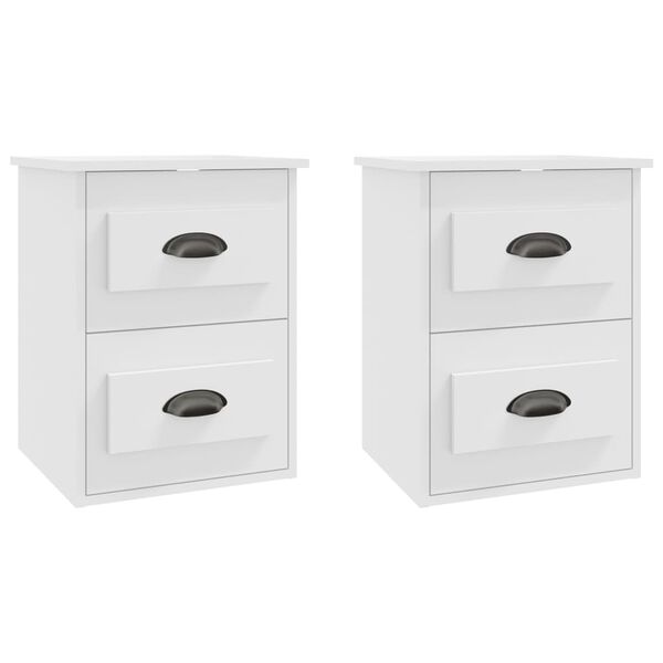 vidaXL Wall-mounted Bedside Cabinets 2 pcs White 41.5x36x53cm