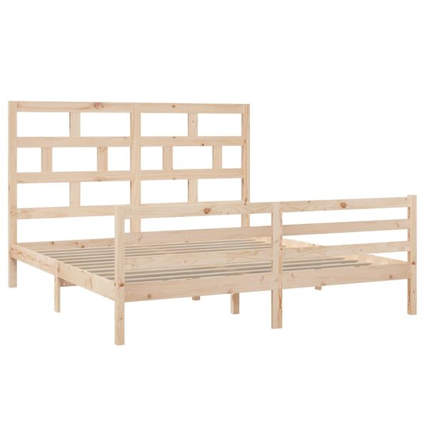vidaXL Bed Frame without Mattress Solid Wood Super King Size