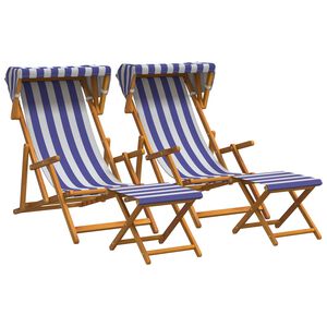 vidaXL Deck Chair 4 pcs 3 Position Solid Eucalyptus Wood