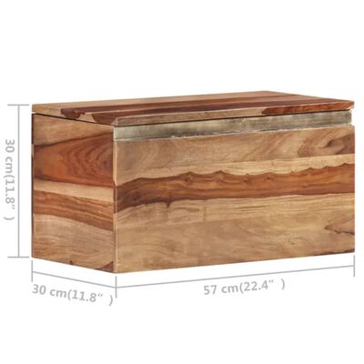 vidaXL Storage Chest 57x30x30 cm Solid Sheesham Wood