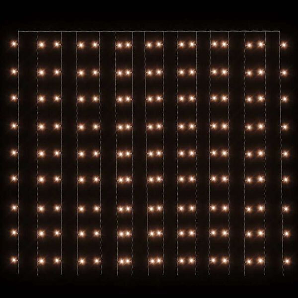 vidaXL LED Curtain Fairy Lights 3x3m 300 LED Warm White 8 Function