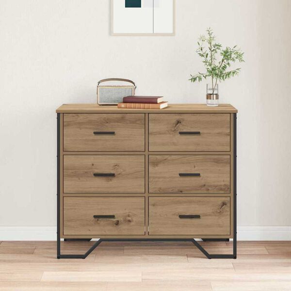 vidaXL Chest of Drawers with Drawer Artisan oak 91 x 35.5 x 74.5 cm