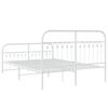 vidaXL Metal Bed Frame without Mattress with Footboard White 137x190cm