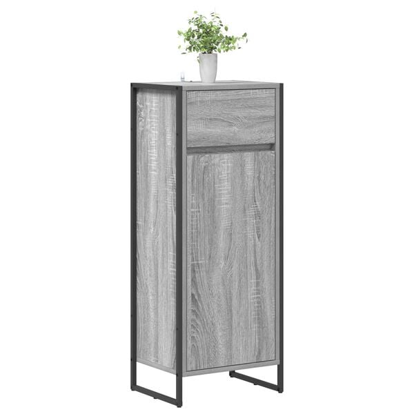 vidaXL Bathroom Cabinet Grey Sonoma 40 x 30 x 100 cm Engineered Wood