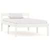 vidaXL Bed Frame without Mattress White Solid Pine Wood 100x200 cm