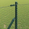 vidaXL Fence with Posts Green 1 x 50 m PVC-coated steel