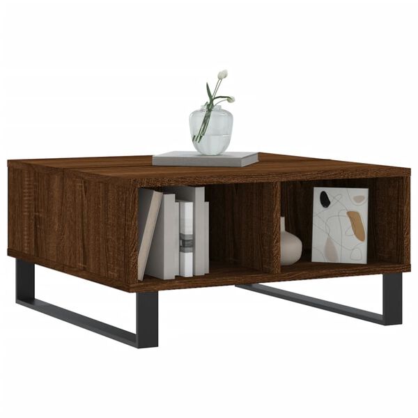 vidaXL Coffee Table Brown Oak 60x60x30 cm Engineered Wood
