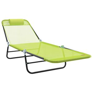 vidaXL Folding Sun Lounger Folding Green 182 x 55 x 85.5 cm Textilene