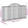 vidaXL Arched Gabion Baskets 13 pcs 200x30x100/120 cm Galvanised Iron