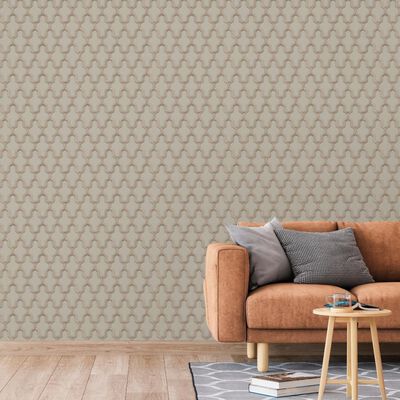 DUTCH WALLCOVERINGS Wallpaper Geometric Gold and Green