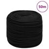 vidaXL Work Rope Black 8 mm 50 m Polyester
