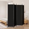 vidaXL 4-Panel Room Divider Black 200x200 cm Fabric