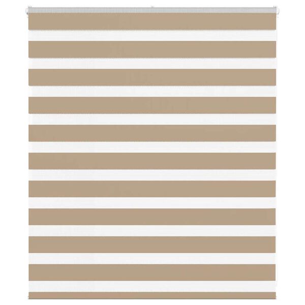 vidaXL Zebra Blind Sand Brown 125x100 cm Fabric Width 120.9 cm Polyester