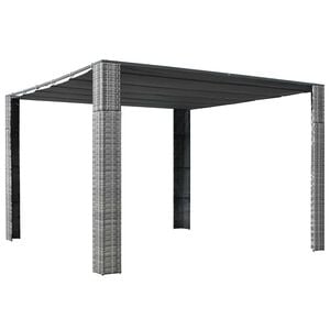 vidaXL Gazebo with Roof Poly Rattan 300x300x220 cm Grey and Anthracite