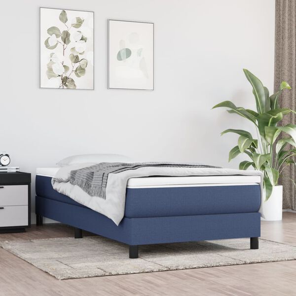 vidaXL Pocket Spring Bed Mattress Blue 100x200x20 cm Fabric