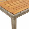 vidaXL Garden Table with Acacia Wood Top Grey 90x90x75 cm Poly Rattan