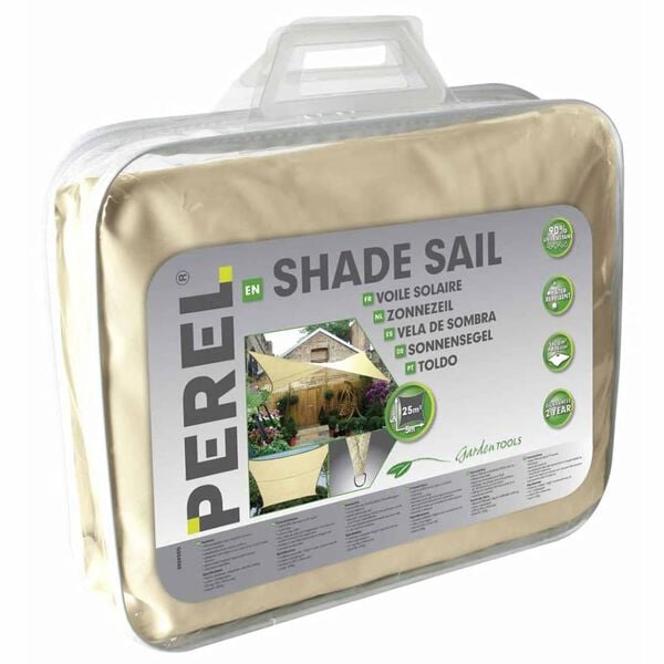 Perel Shade Sail Square 5 m Cream GSS4500