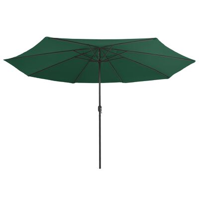 vidaXL Outdoor Parasol with Metal Pole 400 cm Green