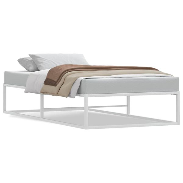 vidaXL Bed Frame without Mattress White 100x200 cm Metal