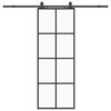 vidaXL Sliding Door with Hardware Set Black 76x205 cm ESG Glass