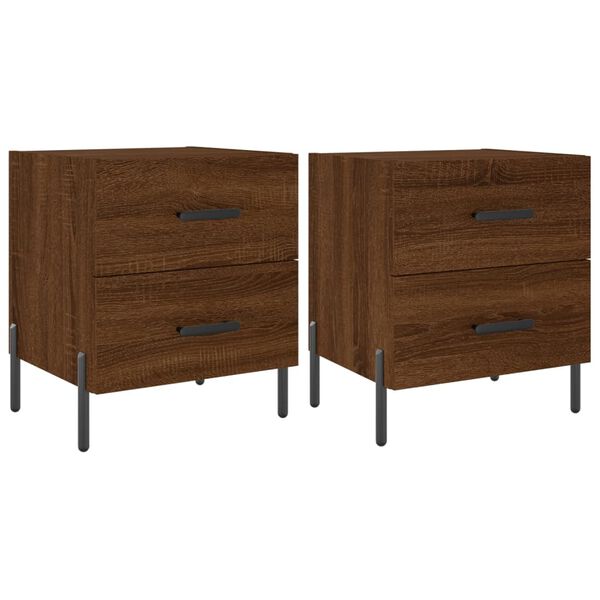 vidaXL Bedside Cabinets 2 pcs Brown Oak 40x35x47.5 cm Engineered Wood