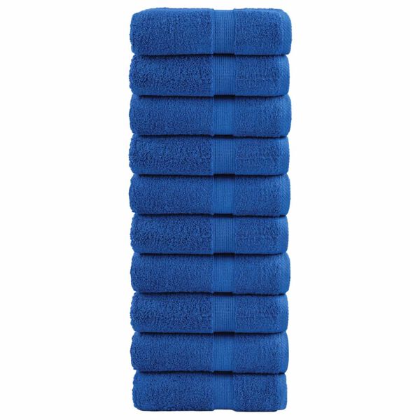 vidaXL Premium Guest Towels "SOLUND" 10 pcs Blue 30x50 cm 600 gsm