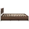 vidaXL Bed Frame with Headboard Brown Oak 200 x 200 cm Engineered Wood