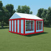 vidaXL Marquee Fabric 4x4 m Red and White