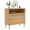 vidaXL Sideboard SENJA Rattan Look Brown 80x40x80 cm Solid Wood Pine