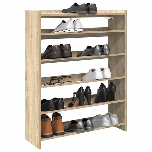vidaXL Shoe Rack Sonoma Oak 80x25x100 cm Engineered Wood