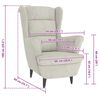 vidaXL Armchair Cream White Velvet