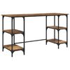 vidaXL Desk with Shelf Old Wood 140 x 50 x 75 cm Engineered Wood