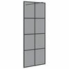 vidaXL Walk-in Shower Wall Black 80 x 195 cm Tempered Glass