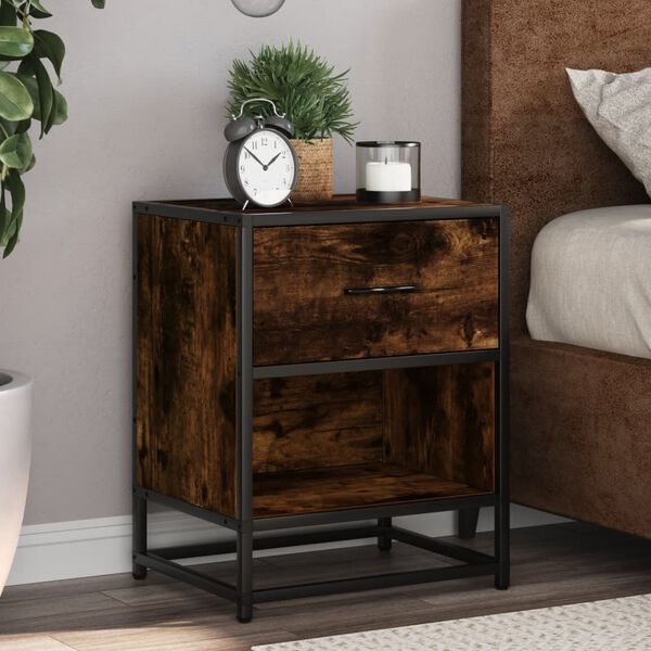 vidaXL Bedside Cabinets 2 pcs Smoked Oak 40x31x50 cm Engineered Wood