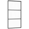 vidaXL Sliding Door with Hardware Set Black 102x205 cm ESG Glass