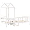 vidaXL Day Bed with Roof without Mattress White 90x200 cm Solid Wood