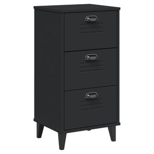 vidaXL Bedside Cabinet VIKEN Black Engineered Wood