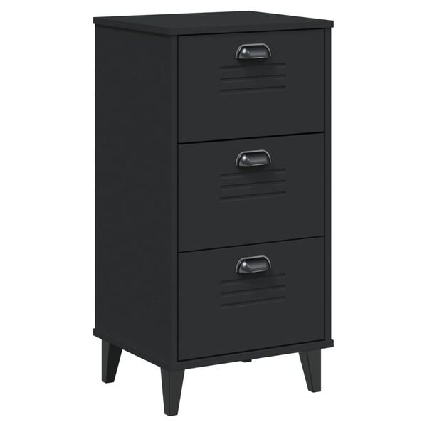 vidaXL Bedside Cabinet VIKEN Black Engineered Wood