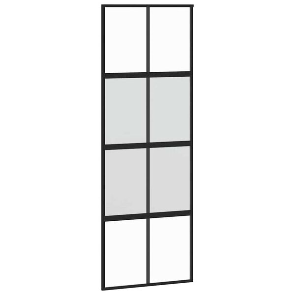 vidaXL Sliding Door with Hardware Set 76x205 cm Tempered Glass&Aluminium